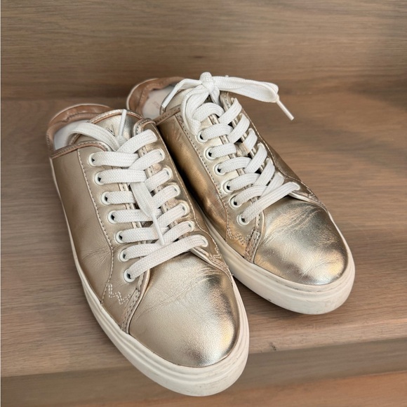 Stuart Weitzman Metallic Gold Sneakers - Picture 1 of 4